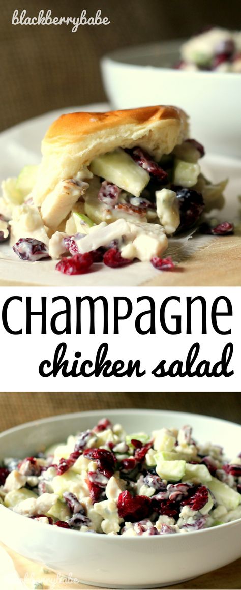 Honey Chicken Salad, Chicken Salad With Cranberries, Champagne Chicken, Salad With Cranberries, Cranberry Chicken Salad, Creamy Honey, Rotisserie Chicken Salad, Champagne Vinaigrette, Chicken Salad Recipe Easy