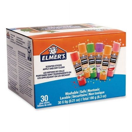 School glue stick goes on clear and dries fast, clear and colorless. Clear school glue stick provides safe, easy, no-mess bonding. It is acid-free and photo-safe. Adhesive Type: Solid; Packing Type: Stick; Washable: Yes; Color on Application: Clear. This is a bundle of 2 Packs 30 per Pack Scented Glue Sticks, Bottle Gift Tags, Kitty Accessories, Elmer's Glue, Cool School Supplies, Hello Kitty Accessories, How To Make Slime, Clear Glue, School Glue