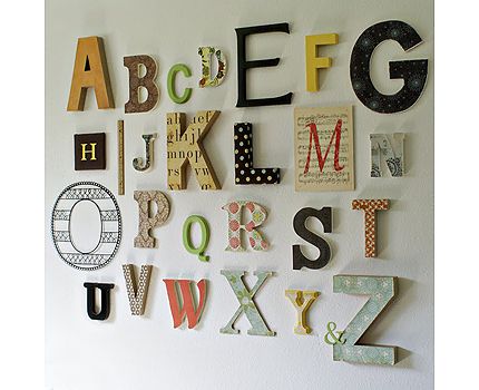 I plan doing my own letter wall in the toy room....either a wall like this or a ledge up higher on the wall that each letter sits on and forms a border around the room! Abc Wall, Alphabet Wall Art, Letter Wall Art, Alphabet Wall, Toy Rooms, Letter Wall, The Alphabet, Kids Playroom, Kids' Room