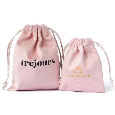 Pouch Packaging Design Inspiration, Jewelry Gift Packaging, Custom Drawstring Bags, Packaging Pouch, Suede Jewelry, Cotton Shopping Bags, Packing Bags, Clothing Packaging, Pouch Packaging