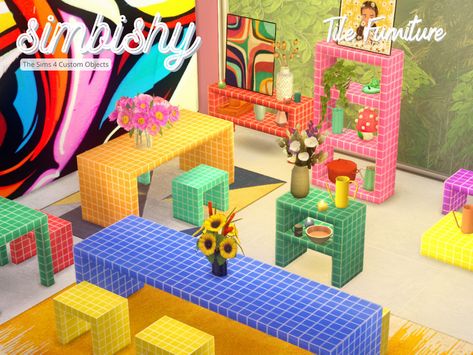 Sims 4 Cc Furniture Eclectic, Sims 4 Kitsch Cc, Sims 4 Cc Funky Decor, Ts4 Maximalist Cc, Sims 4 Funky Furniture Cc, Sims 4 Deco Buildings Cc, Sims 4 Colorful Cc, The Sims 4 Lots, Furniture Cc