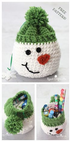 Crochet Snowman Gift Sack Free Crochet Pattern Crochet Drawstring Bag, Crafts Simple, Crochet Drawstring, Snowman Crafts Diy, Christmas Crochet Patterns Free, Crochet Christmas Gifts, Crochet Snowman, Crochet Xmas, Snowman Gifts