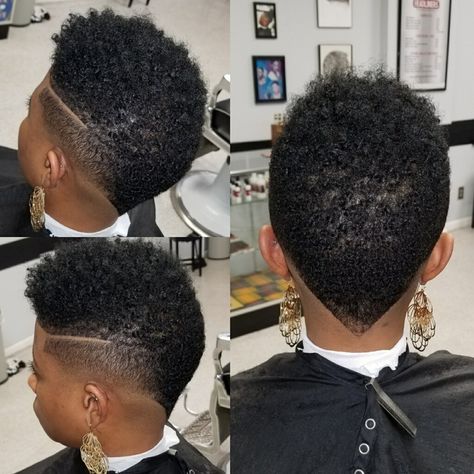 Women Mohawk Haircut, Short Mohawk Hairstyles For Women Black, Mohawk On Short Natural Hair, Mohawk Haircut For Black Women, Afro Mohawk Women Natural Hairstyles, Short Mohawk Fade Women, Natural Hair Mohawk Black Women, Mowhak Hairstyle Female, Mohawk Styles For Black Women