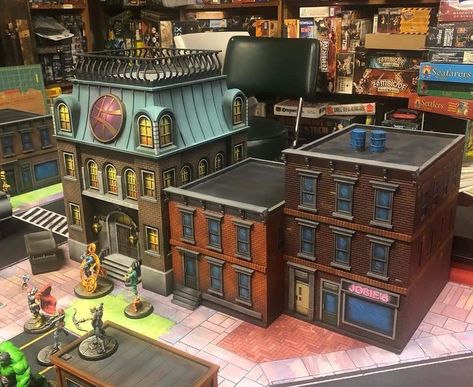 Marvel Crisis Protocol Terrain, Urban Diorama, Infinity Terrain, Cardboard Building, Zombie Apocalypse Game, Marvel Crisis Protocol, Paper Miniatures, Diy Tabletop, Crisis Protocol