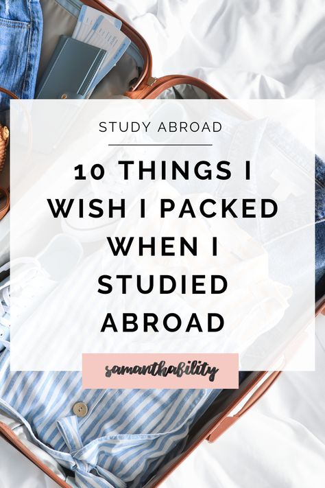 Summer Study Abroad Packing List, Packing For A Year Abroad, College Abroad Packing Lists, Study Abroad Checklist Student, What To Pack For Study Abroad, Capsule Wardrobe Study Abroad, Study Abroad Must Haves, Study Abroad Packing List Italy, Semester Abroad Packing List