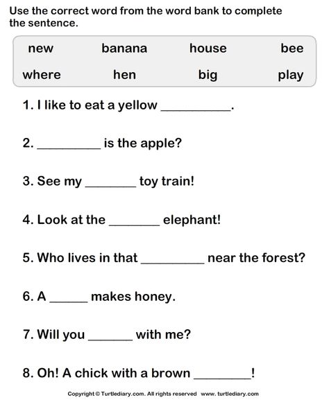 Use words to complete the sentences 1st Grade Fill In The Blank Sentences, Sentence Completion Worksheet, Make Sentences Worksheet For Grade 2, Complete The Words Worksheets, Complete Sentences Worksheets, Make Sentences Worksheet 1st Grades, Complete The Sentences Worksheet, Grade 1 Worksheets, Simple Sentences Worksheet