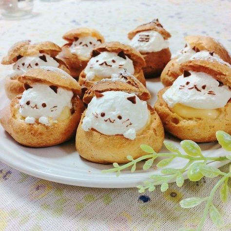 Kawaii Cooking, Cream Puff, Cute Baking, Kawaii Food, Cream Puffs, Cute Desserts, Mini Desserts, Food Obsession, Cafe Food