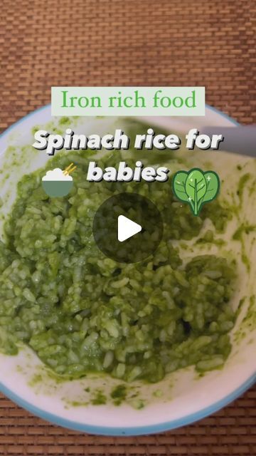 Reesh | Baby food ideas on Instagram: "Spinach rice for babies🥬🍃 9 months old+  Recipe 1. Take 7 to 8 spinach leaves and wash it well  2. Add ghee to a pan  3. Add half onion and saute well. You can add salt if baby is above one year  4. Now add the leaves,add little water and saute until well cooked  5. Turn off the stove let it cool and grind it into smooth paste  6. Add this to boiled rice,mash well and serve to baby  It’s a very simple and iron rich recipe. Make this for your baby today and share your feedback❤️  Swipe left and follow me for more baby food recipes👩‍🍼  #babyfoodrecipes #babyfoodideas #babylunch #babybreakfast #babydinner #babyporridge #babypuree #babyfoodie #babysolid  Does your baby like spinach?" 7 Month Old Food Ideas Recipes, Spinach Recipes For Baby, 2 Year Baby Food Recipes, 9 Month Baby Food Ideas, Food Ideas For 9 Month Old Baby, 9 Month Old Baby Food Ideas, Recipes For 1 Year Baby, 9 Month Old Baby Food Recipes, Spinach Baby Food Recipes