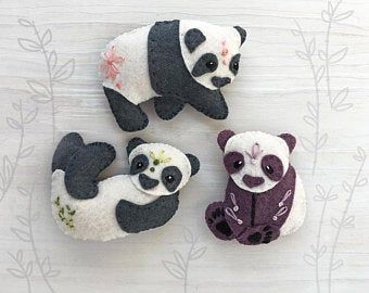 Felted Gifts, 3 Panda, Animals Sewing, Llama Plush, Tiny Toys, Cactus Craft, Sloth Plush, Bear Felt, Felt Animal Patterns