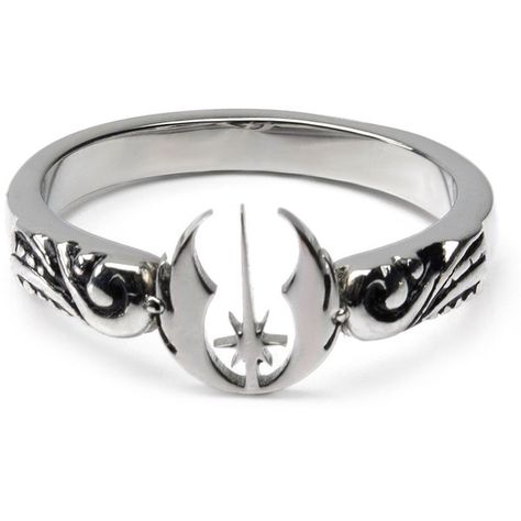 Star Wars Stainless Steel Jedi Symbol Cutout Ring ($55) ❤ liked on Polyvore featuring jewelry, rings, stainless steel jewelry, cut out ring, stainless steel jewellery, engraved rings and cut out jewelry Jedi Symbol, Star Wars Ring, Kays Engagement Ring, Star Wars Jewelry, Fandom Jewelry, Star Wars Accessories, Star Wars Fashion, Star Wars Wedding, Rings Accessories