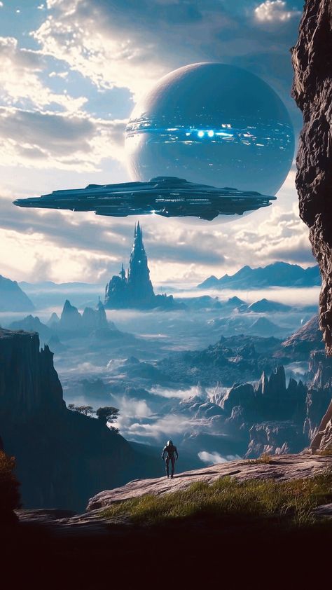 Scifi Aesthetic Wallpaper, Science Fiction Landscape, Scifi Fantasy Aesthetic, Sci Fi Concept Art Landscape, Stellaris Art, Science Fiction Aesthetic, Scifi Landscape, Sience Fiction, Sci Fi Aesthetic