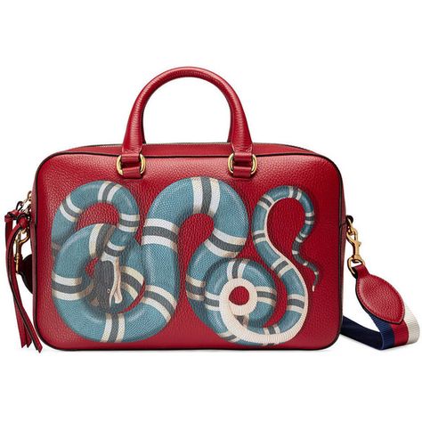 Gucci Snake Print Leather Top Handle Bag (€1.535) ❤ liked on Polyvore featuring bags, handbags, shoulder bags, top handles and women Gucci Snake Bag, Gucci Snake, Trending Handbags, Red Leather Purse, Red Leather Handbags, Gucci Purses, Womens Designer Bags, Bags Gucci, Genuine Leather Purse