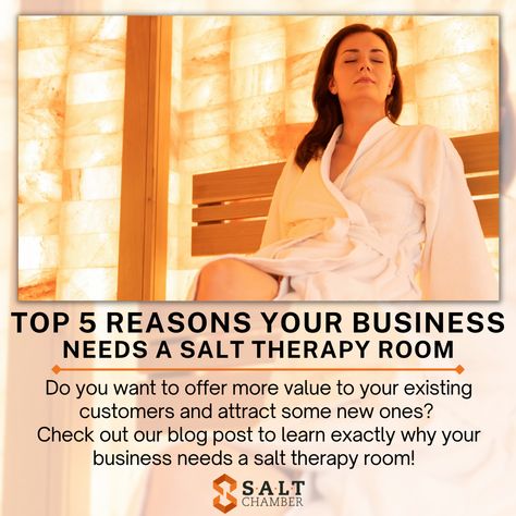 🔸Minimal Investment and Ongoing Costs Equal High ROI 🔸It’s Easy to Integrate and Maintain 🔸It’s Touchless Therapy 🔸It’s Easy to Market to Clients 🔸It’s A Non-Competitive Growth Market A salt therapy room or SALT Booth® can bring in additional clients and revenue, and even better, keep them coming back! To learn more, visit us online at https://www.salt-chambers.com or call 561-556-3322 to speak with a Salty Specialist. Salt Therapy At Home, Salt Therapy Room, Salt Room Benefits, Rock Salt Lamp Benefits, Himalayan Salt Lamp Benefits, Salt Lamp Benefits, Therapy Benefits, Salt Therapy, Therapy Business