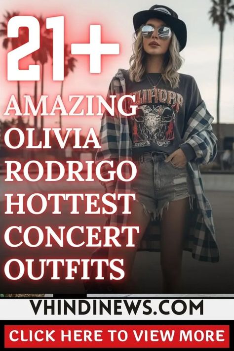 What to Wear in Concert for Women: 21 Best Olivia Rodrigo Concert Outfits 58 Boho Concert Outfit Fall, Latin Concert Outfit, Boho Concert Outfit, Rock Concert Outfit Ideas, Rock Concert Outfit, Mesh Top Layering, Olivia Rodrigo Concert, Concert Outfit Fall, Concert Outfit Rock