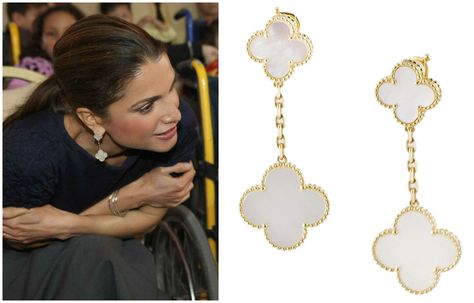 Van Cleef & Arpels Alambra earrings Van Cleef Earrings, Van Cleef Necklace, Jeweled Bag, Earrings Outfit, Ideal Image, Queen Rania, Watch Jewelry, Jewelry Brands, Salon Ideas