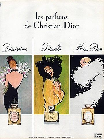 Perfume Dior, Vintage Parfum, Dior Parfum, Christian Dior Perfume, Perfume Vintage, Fragrance Ad, Rene Gruau, Perfume Art, Perfume Ad