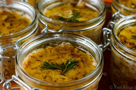 Chicken Rillettes-7729 Chicken Rillettes Recipe, Rillettes Recipe, Summer Savory, No Cook Appetizers, Food Presentation, Baked Chicken, Nom Nom, Low Carb, Lemon