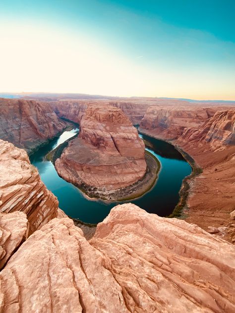 Horseshoe Bend in Page, AZ is a popular destination for photo-ops and geological discoveries. Horseshoe Bend Arizona Pictures, Horseshoe Arizona, Horseshoe Aesthetic, Horseshoe Canyon, Horseshoe Bend Arizona, Arizona Trip, Page Az, Glen Canyon, Beautiful Beach Pictures