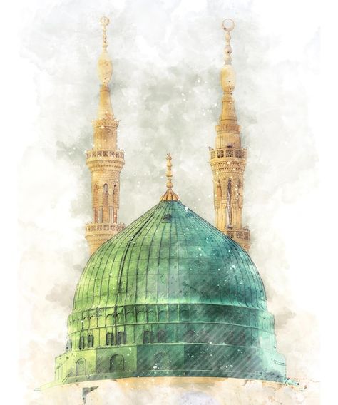 Green Mosque, Green Dome, Watercolor Sketch, Premium Photo, Watercolor Painting, Stock Illustration, Watercolor Paintings, Royalty Free Stock Photos, Stock Images