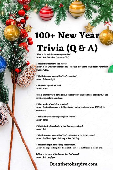 New Years Trivia Questions And Answers, New Years Eve Jepordy, Trivia Questions And Answers 2023, New Years Trivia With Answers, New Year’s Resolutions Funny, Winter Trivia Questions And Answers, New Year Quiz, Holiday Trivia Questions And Answers, 2023 Trivia