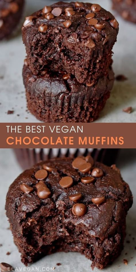 Gluten Free Vegan Muffins, Simple Vegan Dessert, Vegan Chocolate Muffins, Gluten Free Chocolate Muffins, Vegan Breads, Muffins Vegan, Vegan Baking Recipes, Vegan Muffins, Vegan Cupcakes