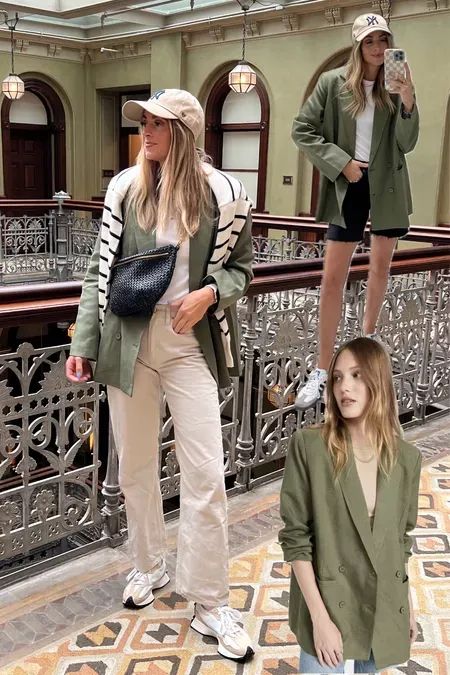 This olive green blazer is one of my favorite fall and winter jackets that can be worn with an elevated outfit for an easy and casual everyday outfit. Tap to shop! Olive Green Winter Outfits, Olive Green Jacket Outfit Winter, Outfits With Green Jacket, Olive Green Fall Outfits, Green Suede Jacket Outfit, Olive Blazer Outfit, Olive Green Blazer Outfit, Olive Jacket Outfit, Green Blazer Outfit