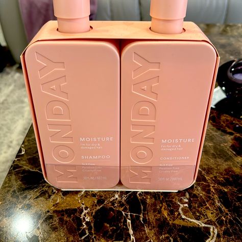 Monday- Moisture Shampoo & Conditioner Set 30oz Each Bottle. It’s For Dry & Damage Hair. ( Cruelty Free) Brand New Bottles Never Opened Never Used. Feel Free To Ask Questions. Monday Shampoo And Conditioner, Monday Shampoo, Conditioner And Shampoo, Monday Hair, Damage Hair, Birthday Inspo, Pink Bottle, Cruelty Free Brands, Dry Damaged Hair