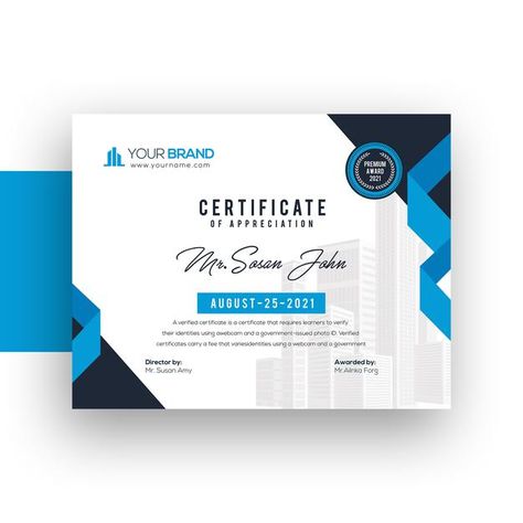 Certificate template design | Premium Psd #Freepik #psd #graduation #award #corporate #achievement Award Graphic Design, Certificate Ideas, Corel Draw Tutorial, Diploma Design, Certificate Of Achievement Template, Certificate Design Template, Certificate Of Appreciation, Certificate Of Achievement, Thumbnail Design