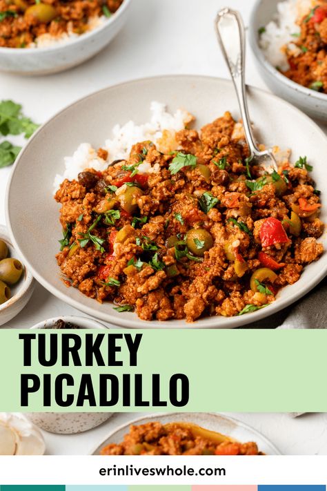 Ground Turkey Picadillo, Ground Turkey Breast Recipes, Turkey Picadillo Recipe, Turkey Picadillo, Picadillo Recipe, Ground Meat Recipes, Healthy Turkey, Homecooked Meals, Ground Turkey Recipes