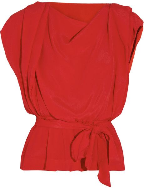 Draped Crepe Top - Vivienne westwood Red Drapes, Vivienne Westwood Anglomania, Crepe Top, Loose Shirt, Loose Shirts, Beauty And Fashion, Loose Tops, Effortless Chic, Vivienne Westwood