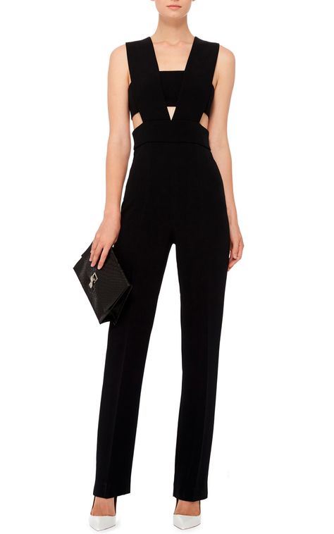 Black High Waisted Jumpsuit with Cutouts by Cushnie et Ochs Now Available on Moda Operandi Gamine Style, Glam Chic, Et Ochs, Cushnie Et Ochs, Formal Casual, Modest Dresses, Tulum, Moda Operandi, Playsuit Jumpsuit