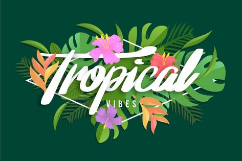 Tropical Lettering, Tropical Typography, Tropical Logo, Flowers Tropical, Tropical Background, Restaurant Lounge, Graphic Design Photoshop, Creative Typography, Tropical Destinations