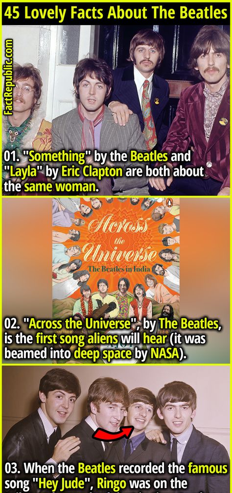 45 Lovely Facts About The Band That Changed the World - The Beatles - Fact Republic Layla Eric Clapton, Beatles Funny, Mary Mccartney, Fact Republic, Beatles Music, Hey Jude, Across The Universe, The Fab Four, Song One