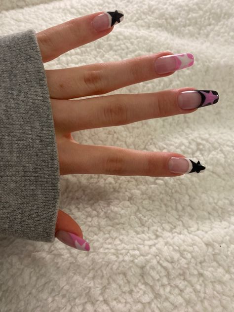 Star Nail, Wow Nails, Grunge Nails, Casual Nails, Classy Acrylic Nails, Pretty Gel Nails, Soft Nails, Star Nails, Nails Pink