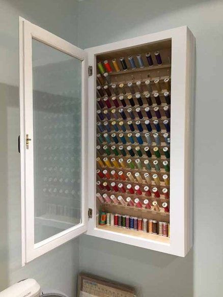 Quilting (and working) in a small space - Quilty Love Ikea Skadis, Sewing Room Inspiration, Small Craft Rooms, Bobbin Storage, Diy Organizer, Sewing Room Design, Thread Storage, Sewing Room Decor, Sewing Storage