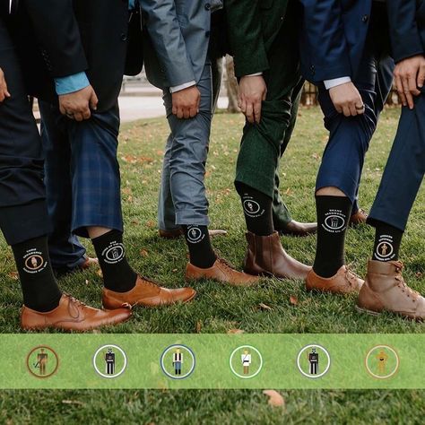 A super accessory for the wedding party on the BIG day! A fun personalized wedding accessory for the entire wedding party. Each pair can be personalized with your specifications on the date and role in the wedding. Using our patented process we print directly on the socks with incredible detail and unlimited color option. Book Inspired Wedding, Groomsmen Socks, Wedding Socks, Wedding Accessory, Groomsmen Gifts, Father Of The Bride, Groom And Groomsmen, Groomsman Gifts, Super Hero