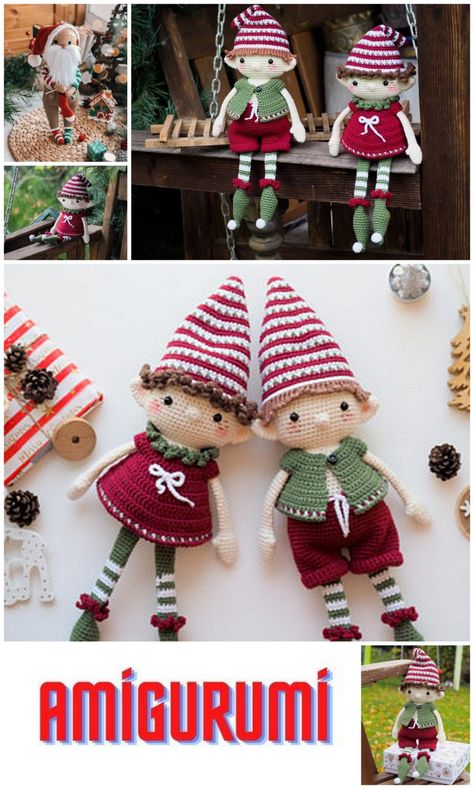 Christmas Elf Amigurumi Free Crochet Pattern – Amigurumi Crochet Christmas Ornaments Patterns, Crochet Ornaments Free Pattern, Elf Amigurumi, Crochet Christmas Lights, Elf Pattern, Crochet Christmas Ornaments Free, Christmas Ornaments Patterns, Amigurumi Christmas, Crochet Xmas