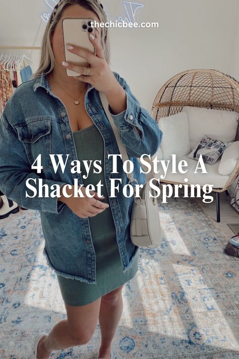 Easy and Cute Ways To Style A Denim Shacket This Spring! Jean Shacket Outfit, Denim Shacket Outfit, Style A Shacket, Shacket Outfit, Denim Shacket, Midsize Fashion, Shoes With Jeans, Spring 2024, White Tank