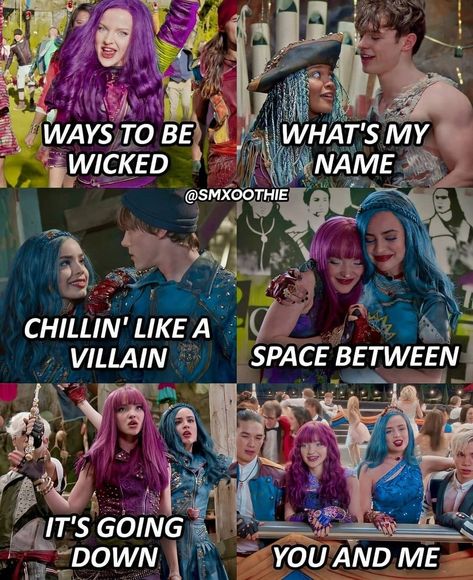 Descendants Songs, Disney Descendants Characters, Descendants Movie, 2000s Tv Shows, Descendants Pictures, Disney Descendants Movie, Descendants Characters, Descendants 1, Mal And Evie