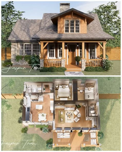 Living In A Small House, Small House Blueprints, House Flippers, Container Houses, Sims 4 House Plans, Sims 4 House Building, Tiny House Layout, Tiny House Plan, A Small House