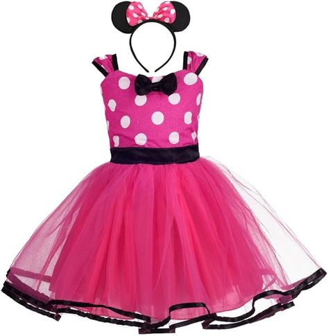 Scoop neck sleeveless polka dots bodice with a cute bowknot at front, layered fluffy tulle dress adorned with tie sash bow at back. Please look at the picture and select the right color before purchase. Minnie Mouse Kostüm, Tutu En Tulle, Costume Birthday Party, Gonna In Tulle, Tulle Dresses, Up Costume, Everyday Casual Outfits, Fancy Costumes, Fancy Dress Up