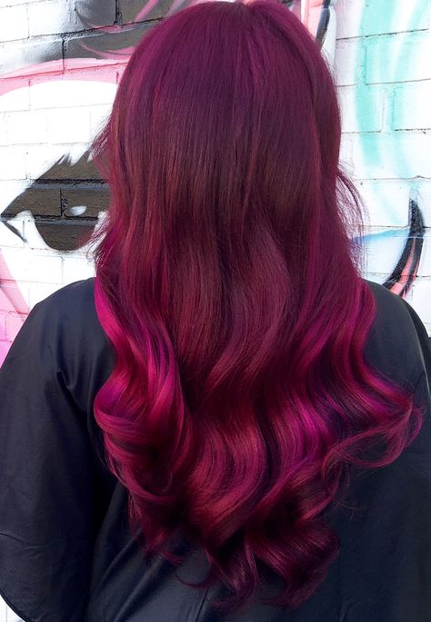 Midnight Magenta Hair Color, Cranberry Colored Hair, Dark Fuchsia Hair, Raspberry Hair Color Ombre, Sparkling Raspberry Hair Color, Dark Raspberry Hair Color, Raspberry Color Hair, Fushia Hair Color Magenta, Fusha Hair Color