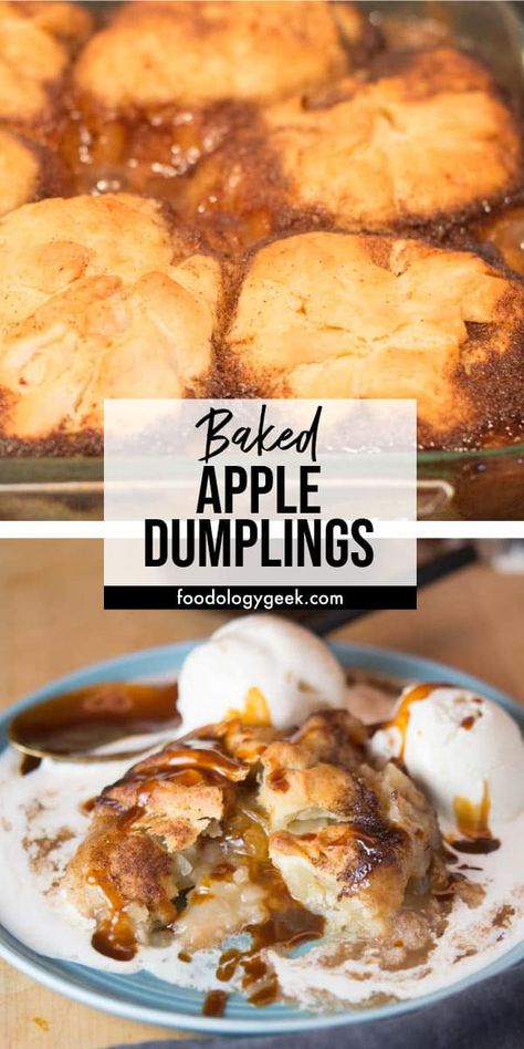 Baked Apple Dumplings, Apple Pie Dumplings, Easy Apple Dumplings, Baked Cinnamon Apples, Sweet Dumplings, Apple Cinnamon Muffins, Apple Dumplings, Baked Apple, Cinnamon Apple