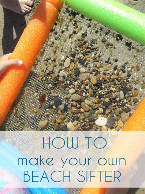 How to make a sifter for finding shark teeth, seashells, fossils and more.  #beach #diy Diy Sand Sifter, Sand Sifter Diy, How To Find Shark Teeth At The Beach, Sharks Teeth Crafts, Diy Sifter, Sifter Diy, Diy Beach Crafts, Shark Teeth Crafts, Sharks Teeth