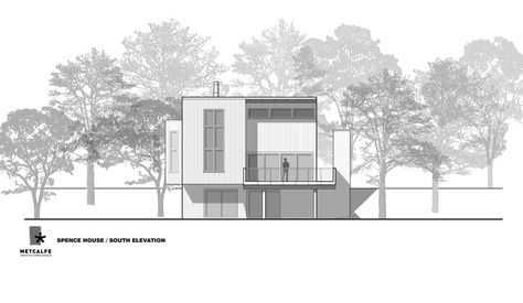 Image 10 of 11 from gallery of Spence House / Metcalfe Architecture & Design. Elevation Architecture Blueprints, Elevation Drawing, Architecture Elevation, Building Elevation, Interior Design Presentation, Architecture Design Drawing, Architecture Concept Drawings, Architecture Graphics, Layout Architecture