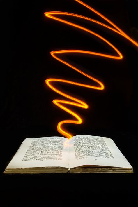 Open Flash Photography, Light Painting Photography, Favorite Movie Quotes, Book Lights, Small Light, Flash Photography, Open Book, Painted Books, Simple Lighting