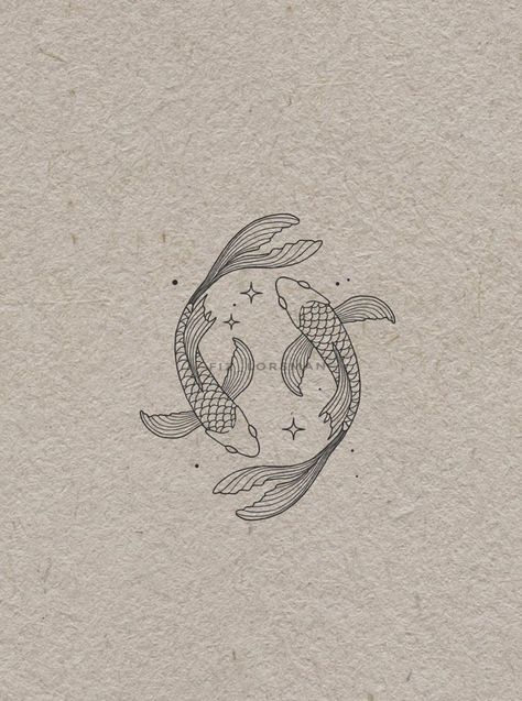 Pisces Fine Line Tattoo, Pieces Symbol, Unique Pisces Tattoos, Goldfish Tattoo, Beautiful Tattoo Designs, Becoming A Tattoo Artist, Egypt Tattoo, Pisces Tattoos, Special Tattoos