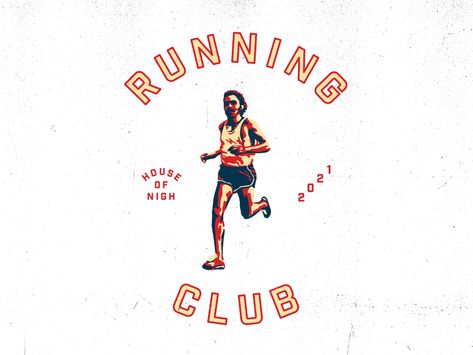 Tee Shirt Logo Design, Running Club Tshirt Design, Sporty Tshirt Design, Run Club Ideas, Running Team Logo, Running T Shirt Design Ideas, 5k Tshirt Ideas Design, Marathon Tshirt Design, Vintage Running Shirt