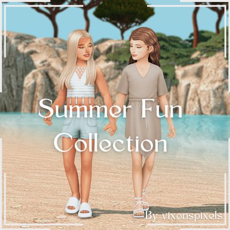 Summer Fun Kids Collection | Patreon Sims 4 Kids Cc, Sims 4 Restaurant, Cc Packs, Clothes Cc, 2024 Aesthetic, Pelo Sims, Summer Fun For Kids, Sims 4 Children, Sims 4 Toddler