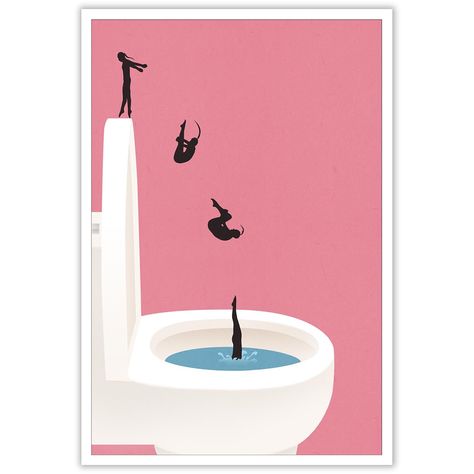 PRICES MAY VARY. 【Pink Bathroom Poster Size】12x16 inches Frameless, you can prepare a frame with a size of 12x16 inches, assemble and install yourself, enjoy the fun of DIY. 【Vintage Aesthetics Poster】Variety High Diving Poster Art Print on Canvas Wall Art Decor. 【Bathroom Wall Art Decor】Art Poster Is The Perfect Wall Decoration Painting To Decorate Your House, Living Room, Bedroom, Yoga Room, Gym, Apartment, Studio, Hotel, Restaurant, Office, Bathroom, Bar, ETC. 【Best Gift Choice】High-grade Can Bathroom Posters Funny, Animal Bathroom Decor, Toilet Poster, High Diving, Bathroom Canvas Art, Vintage Pink Bathroom, Bathroom Decor Pictures, Bathroom Wall Decor Art, Pink Bathroom Decor